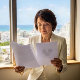 那覇の窓辺で契約書を読む経験豊富な法務代表者